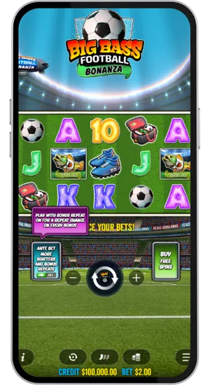 Big Bass Football Bonanza basisspel met de rollen